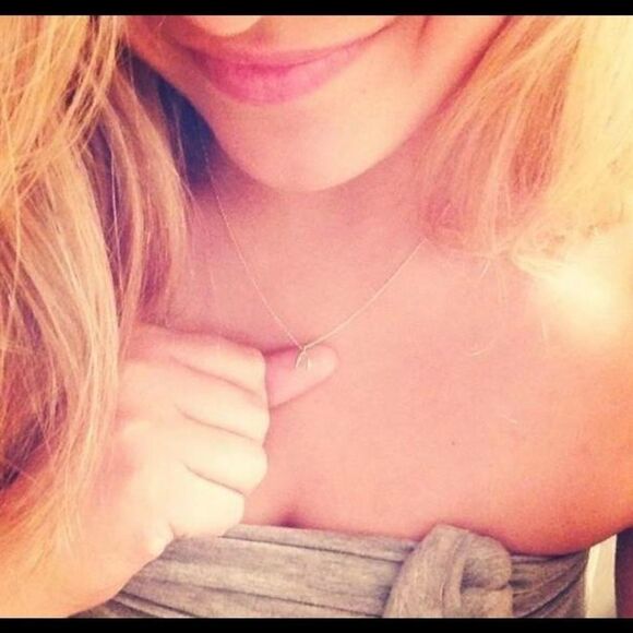 Gold Tone Wishbone Necklace  - Picture 2 of 2